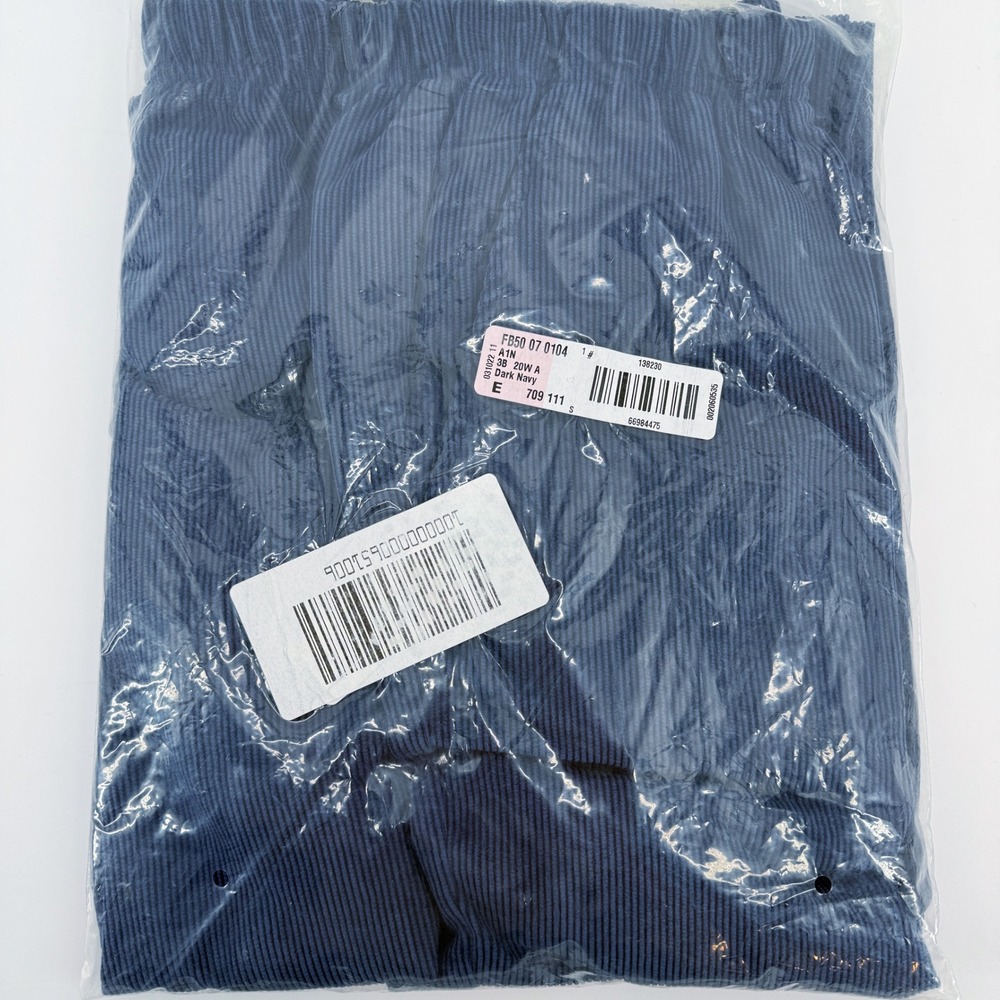 American Sweetheart Women's Corduroy Pants Size 20W Navy Elastic Waist Wide‎ Leg - Picture 11 of 13